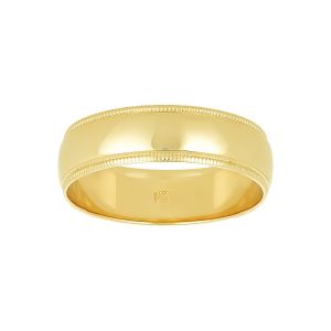 Men's 14k Yellow Gold 6mm Milgrain Wedding Ring