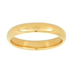 14k yellow gold 4mm comfort fit men's wedding band front view