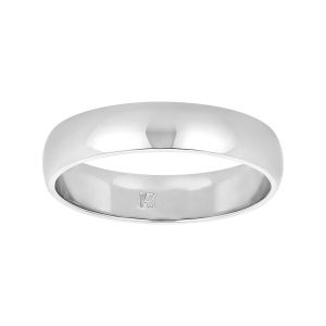 14k White Gold 4mm Wedding Band front view
