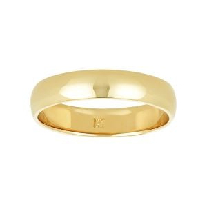14k yellow gold 4mm wedding band front view