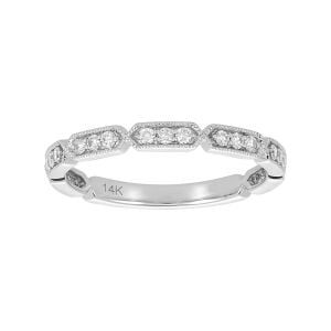 14k White Gold Diamond Marquise Shaped Sequence Wedding Band