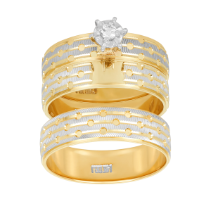 14k white gold princess cut diamond wedding trio womens set