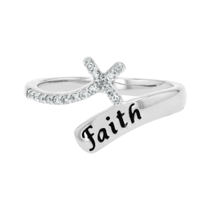 14K White Gold Cross And 