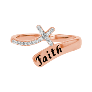 14K Rose Gold Cross And 
