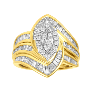 14K Yellow Gold 2 Carat Marquise Diamond Ring