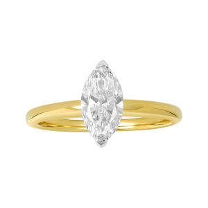 14k Yellow Gold Marquise Lab Grown Diamond Solitaire Ring 