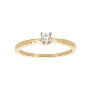 14k yellow gold princess cut solitaire engagement ring front view