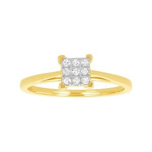 10k Yellow Gold Princess Pavé Promise Ring