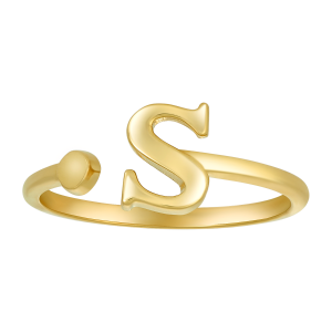 14k Yellow Gold Initial S Ring 