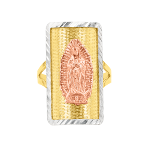 14K Tri Color Gold Lady of Guadalupe Women's Ring