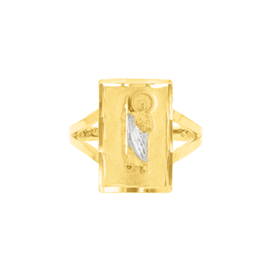 14k Gold Two Tone St. Jude Ring 