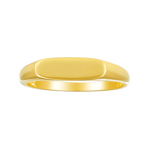 14K Yellow Gold Signet Bar Engravable Ring