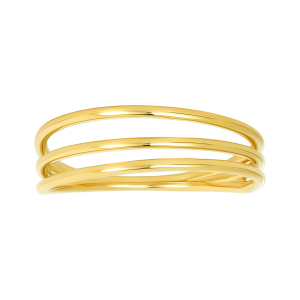 14k yellow gold triple wire high polish fashion ring