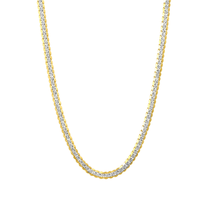 14K Yellow Gold 4.9mm Pave Tight Link Curb Chain