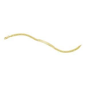 14k yellow gold 4mm cuban link id bracelet top view