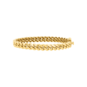 14k yellow gold miami cuban link bracelet front view