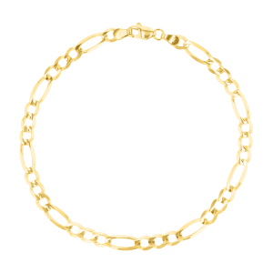 14k yellow gold 4.7mm figaro link bracelet top closed view