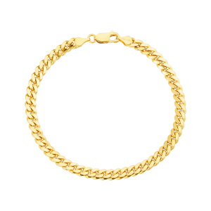 14k yellow gold 5mm miami cuban bracelet top closed view