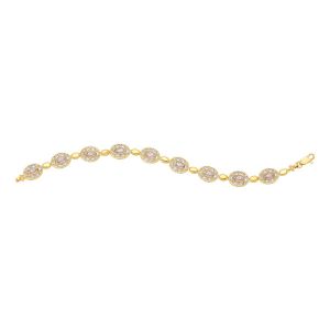 14k Gold Two-Tone Diamond Infinity Link Bracelet