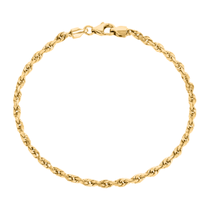 14k Yellow Gold Diamond Cut Rope Bracelet