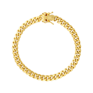 14k yellow gold 5mm miami cuban bracelet closed view