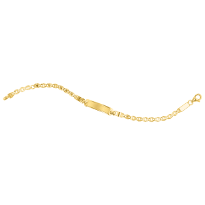 14k Gold Two Tone Mariner Fancy Link Baby Bracelet 