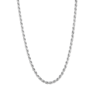 silver 4.6mm 26-inch diamond cut rope chain hanging view