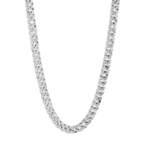 14K White Gold Diamond Cut Curb Link Chain
