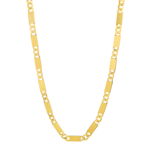 14K Yellow Gold 5mm Plate Link Chain