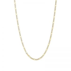 14k Yellow Gold 3 mm 24 inch Pave Figaro Chain