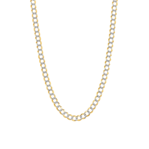 14k Yellow Gold Pave Curb Chain
