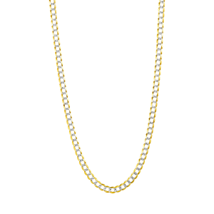 14K Yellow Gold 5.6mm Pave Curb Chain