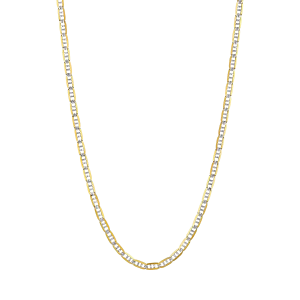 14k yellow gold 2.35mm pave mariner chain hanging view