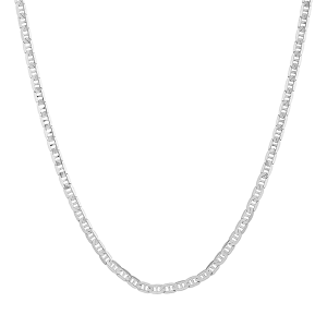 14k white gold 2.25mm 18-inch mariner chain hanging view