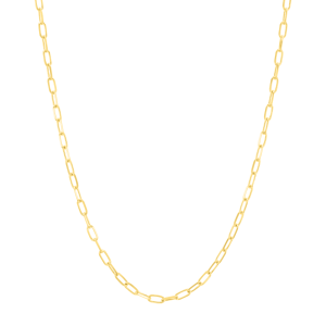 14K Yellow Gold Paperclip Link Chain