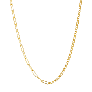 14K Yellow Gold 3.8mm Paperclip and Rolo Chain