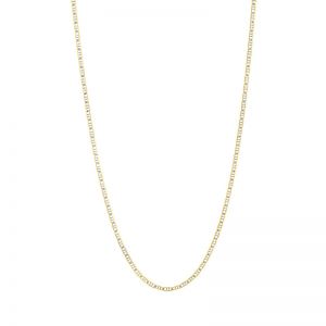 14k Yellow Gold 2.35 mm 24 Inch Pave Mariner Chain