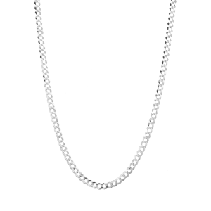 14K White Gold 3.6mm Comfort Curb Chain