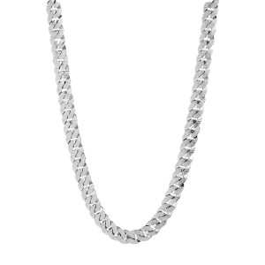 14k White Gold Diamond Cut Curb Link Chain 