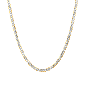 14K Yellow Gold 3.9mm Pave Tight Link Curb Chain