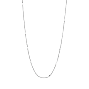 14K White Gold .8mm Rope Bar Link Chain