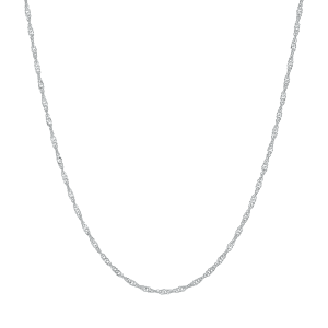 14k White Gold 1mm 18 Inch Singapore Chain