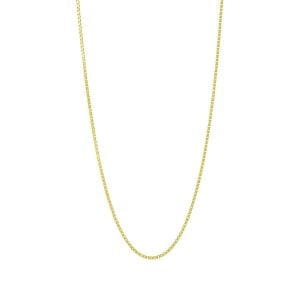 14k yellow gold .7mm 22-inch adjustable box chain close up