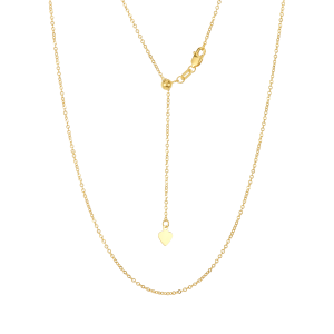 14k yellow gold 1.1mm 22-inch adjustable singapore chain up close
