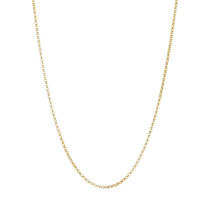 14k yellow gold 1.1mm 18-inch rolo chain Front view