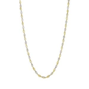 14k Gold Two-Tone 2mm 18 Inch Singapore Chain