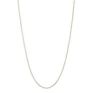 14k rose gold 1.1mm 18-inch cable link chain close up view