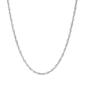 14k white gold 1.5mm 18-inch singapore chain close up