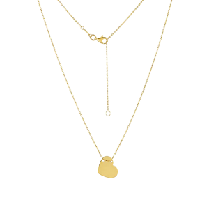 14K Yellow Gold Engravable Heart Necklace