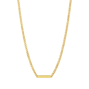 14K Yellow Gold 3.3mm Hollow Curb with ID Necklace